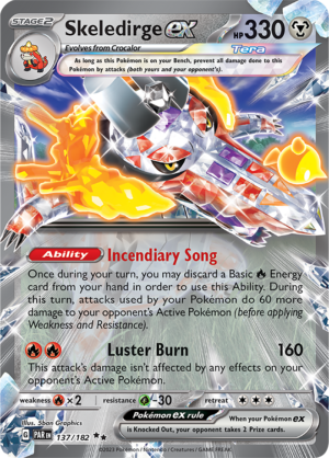 Pokémon TCG Skeledirge ex – PAR 137/182 Double Rare Holo – EN