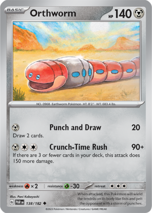 Pokémon TCG Orthworm – PAR 138/182 Uncommon Reverse Holofoil – EN