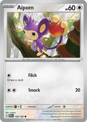 Pokémon TCG Aipom – PAR 145/182 Common Reverse Holofoil – EN
