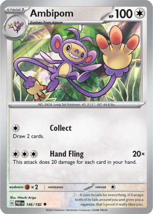 Pokémon TCG Ambipom – PAR 146/182 Uncommon Reverse Holofoil – EN