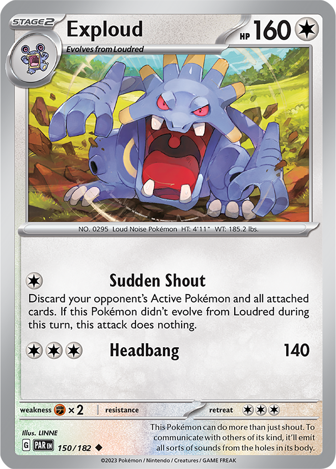 Pokémon TCG Exploud – PAR 150/182 Uncommon Reverse Holofoil – EN