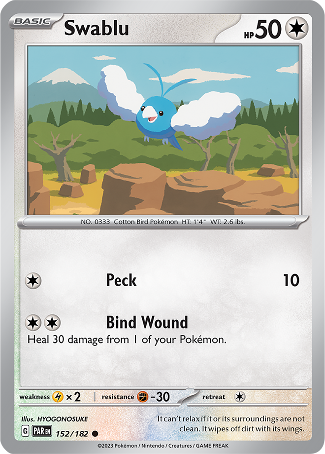 Pokémon TCG Swablu – PAR 152/182 Common Regular – EN