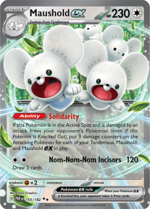 Pokémon TCG Maushold ex – PAR 155/182 Double Rare Holo – EN
