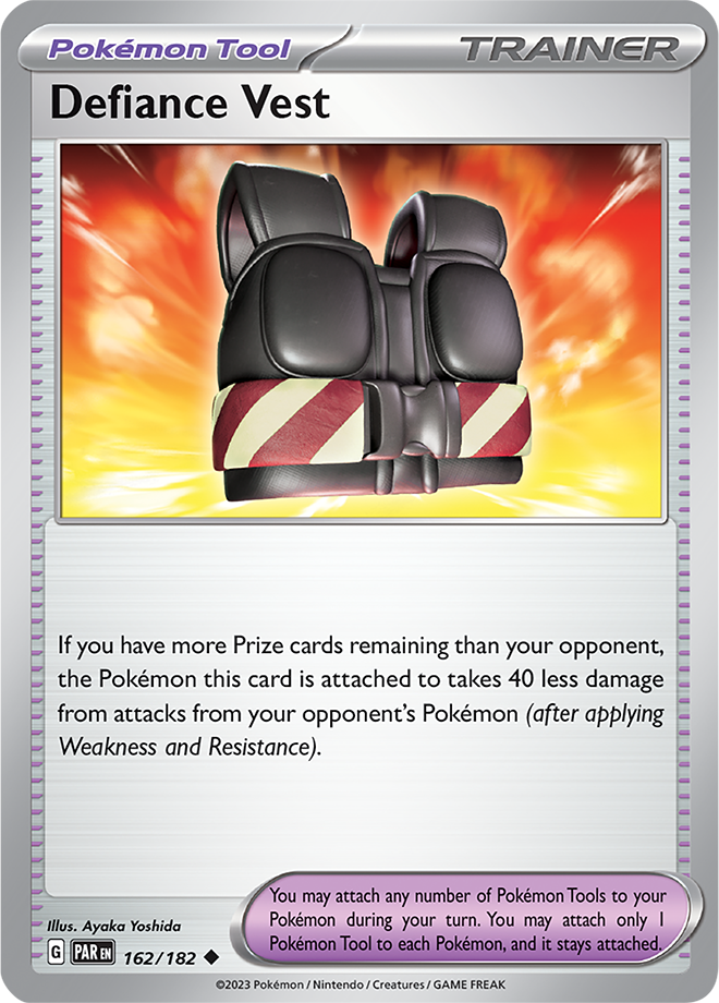Pokémon TCG Defiance Vest – PAR 162/182 Uncommon Reverse Holofoil – EN