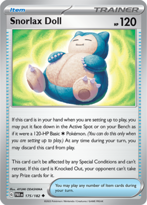 Pokémon TCG Snorlax Doll – PAR 175/182 Uncommon Reverse Holofoil – EN