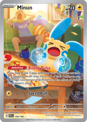 Pokémon TCG Minun – PAR 194/182 Illustration Rare Holo – EN