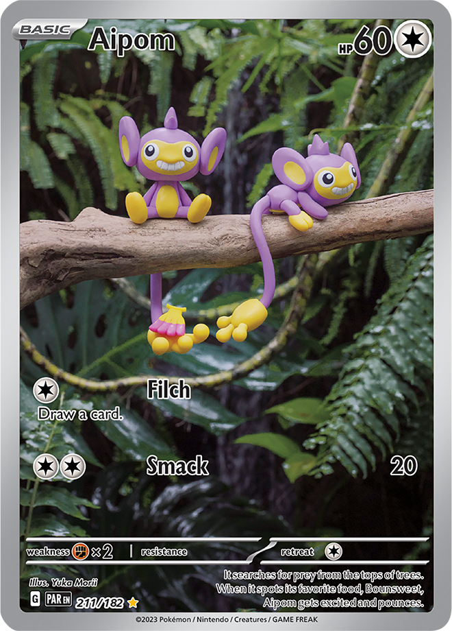 Pokémon TCG Aipom – PAR 211/182 Illustration Rare Holo – EN