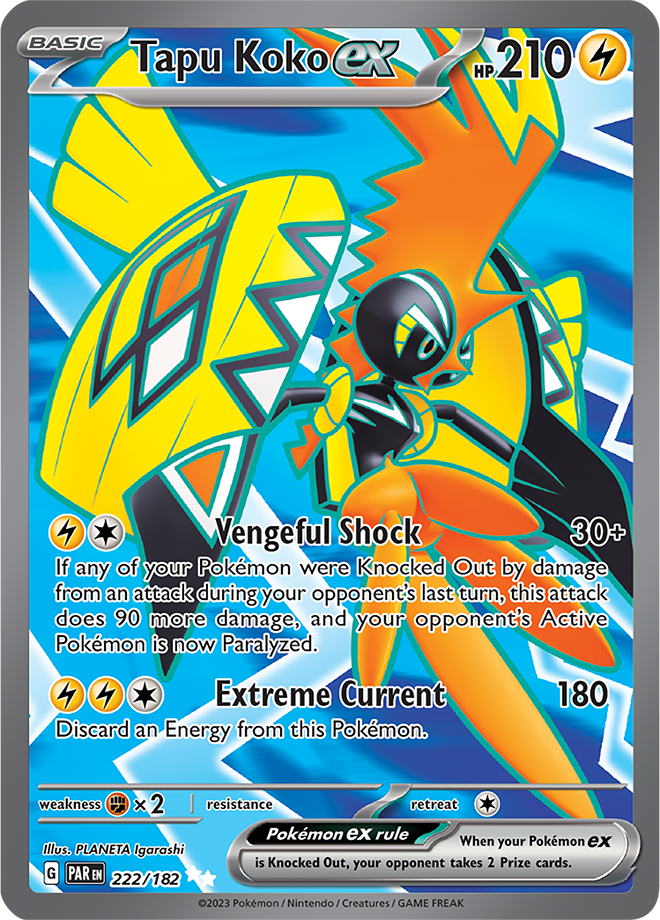 Pokémon TCG Tapu Koko ex – PAR 222/182 Ultra Rare Holo – EN
