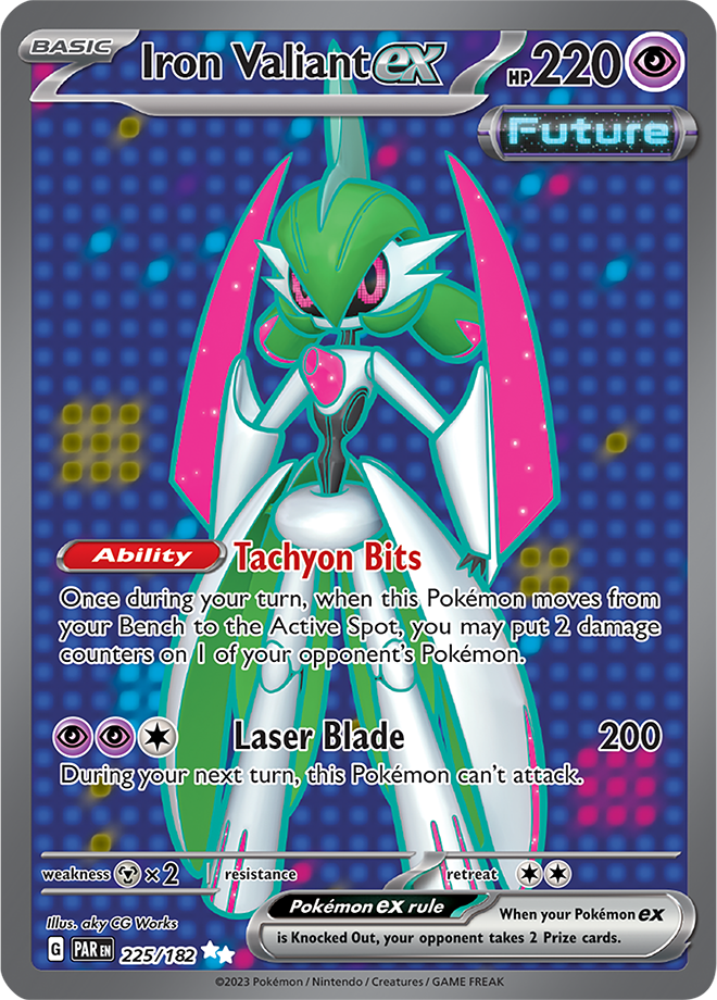 Pokémon TCG Iron Valiant ex – PAR 225/182 Ultra Rare Holo – EN