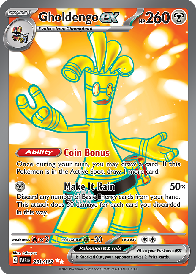 Pokémon TCG Gholdengo ex – PAR 231/182 Ultra Rare Holo – EN