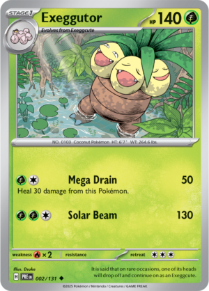 Pokémon TCG Exeggutor – PRE 002/131 Uncommon Reverse Holofoil – EN