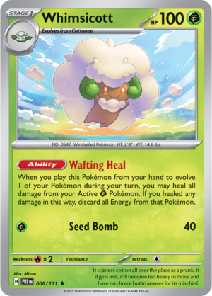 Pokémon TCG Whimsicott – PRE 008/131 Rare Holo – EN