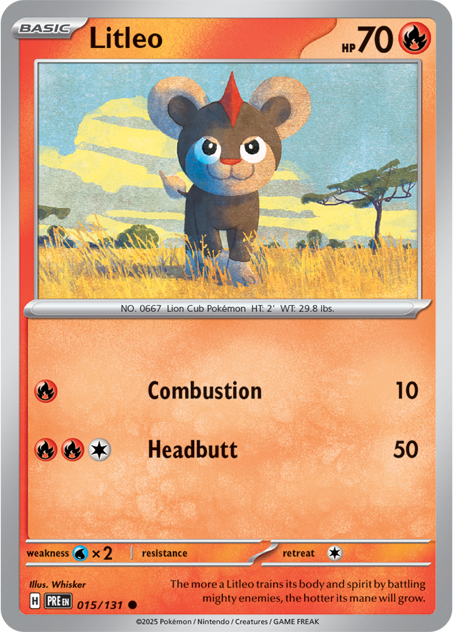 Pokémon TCG Litleo – PRE 015/131 Common Reverse Holofoil – EN