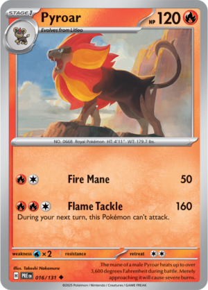 Pokémon TCG Pyroar – PRE 016/131 Uncommon Regular – EN