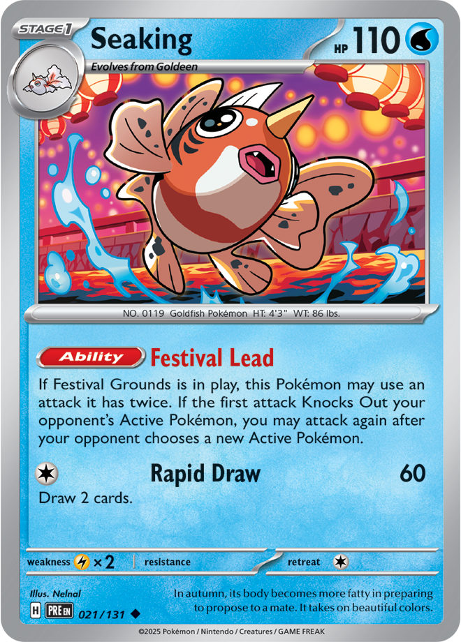 Pokémon TCG Seaking – PRE 021/131 Uncommon Reverse Holofoil – EN