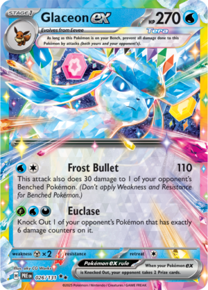 Pokémon TCG Glaceon ex – PRE 026/131 Double Rare Holo – EN