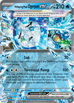 Pokémon TCG Wellspring Mask Ogerpon ex – PRE 027/131 Double Rare Holo – EN