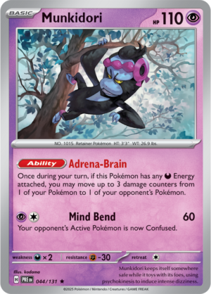 Pokémon TCG Munkidori – PRE 044/131 Rare Reverse Holofoil – EN