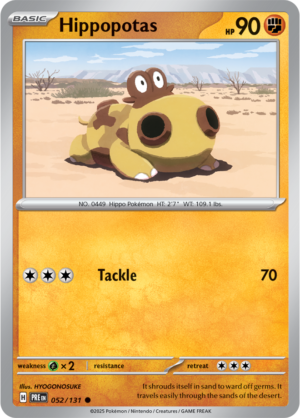 Pokémon TCG Hippopotas – PRE 052/131 Common Regular – EN
