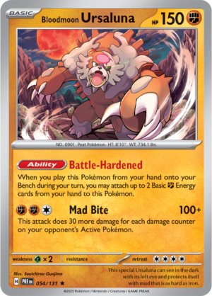 Pokémon TCG Bloodmoon Ursaluna – PRE 054/131 Rare Holo – EN