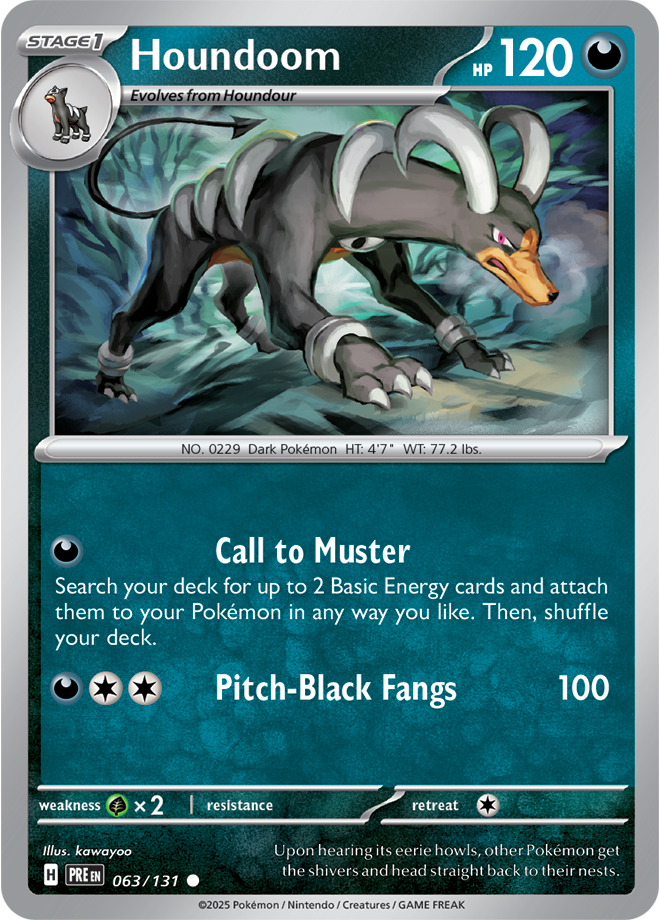 Pokémon TCG Houndoom – PRE 063/131 Common Reverse Holofoil – EN