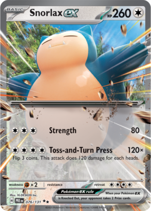 Pokémon TCG Snorlax ex – PRE 076/131 Double Rare Holo – EN