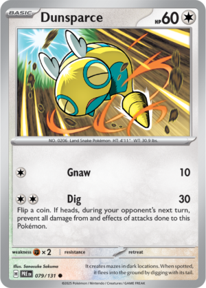 Pokémon TCG Dunsparce – PRE 079/131 Common Reverse Holofoil – EN