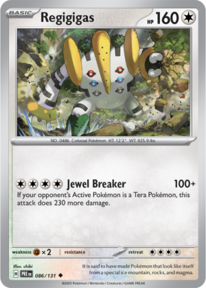 Pokémon TCG Regigigas – PRE 086/131 Uncommon Reverse Holofoil – EN
