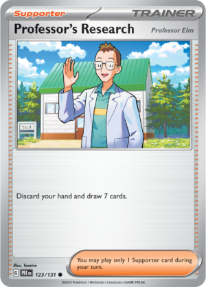 Pokémon TCG Professor's Research [Professor Elm] – PRE 123/131 Common Reverse Holofoil – EN