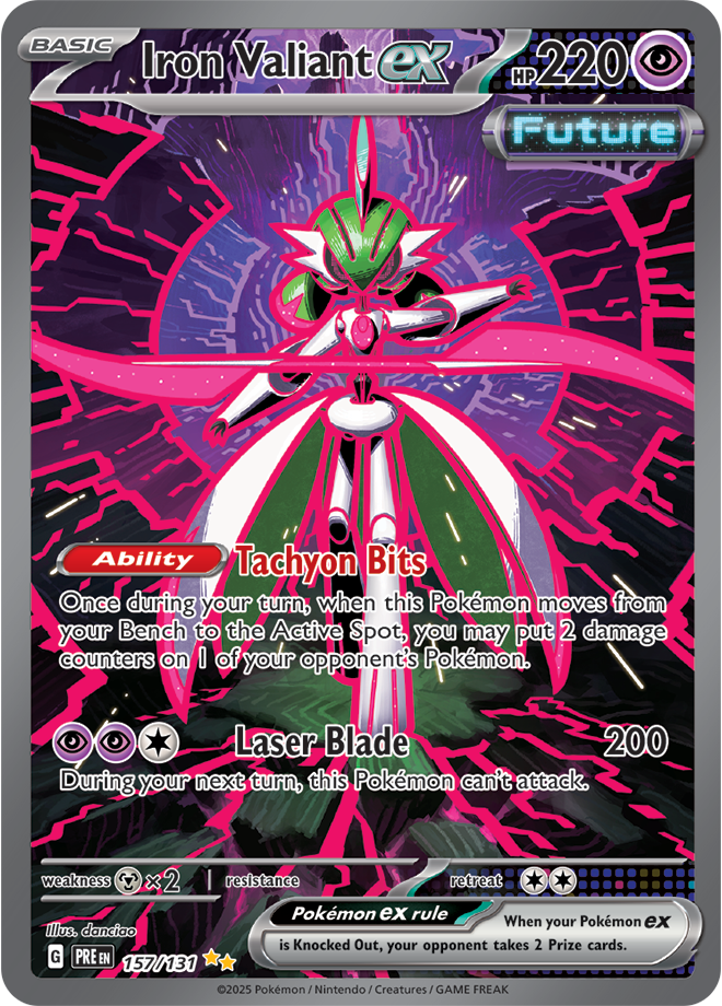 Pokémon TCG Iron Valiant ex – PRE 157/131 Special Illustration Rare Holo – EN
