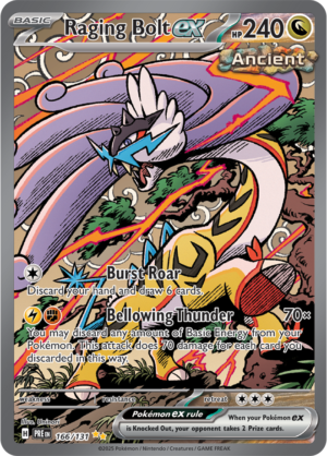 Pokémon TCG Raging Bolt ex – PRE 166/131 Special Illustration Rare Holo – EN