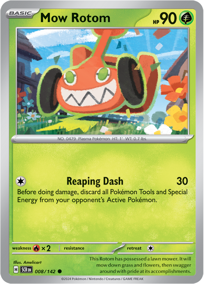 Pokémon TCG Mow Rotom – SCR 008/142 Common Regular – EN