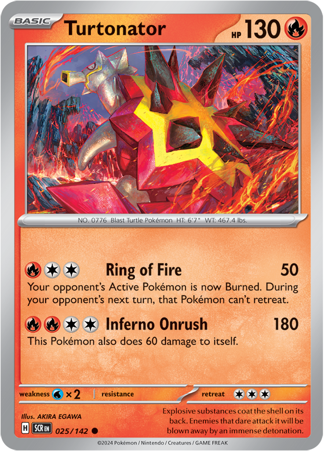 Pokémon TCG Turtonator – SCR 025/142 Common Regular – EN
