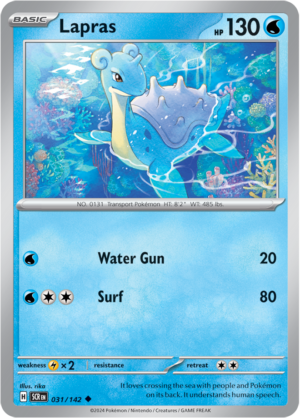 Pokémon TCG Lapras – SCR 031/142 Uncommon Reverse Holofoil – EN