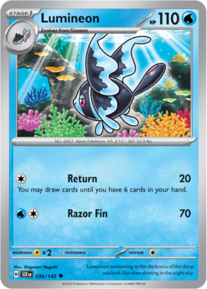 Pokémon TCG Lumineon – SCR 036/142 Uncommon Reverse Holofoil – EN