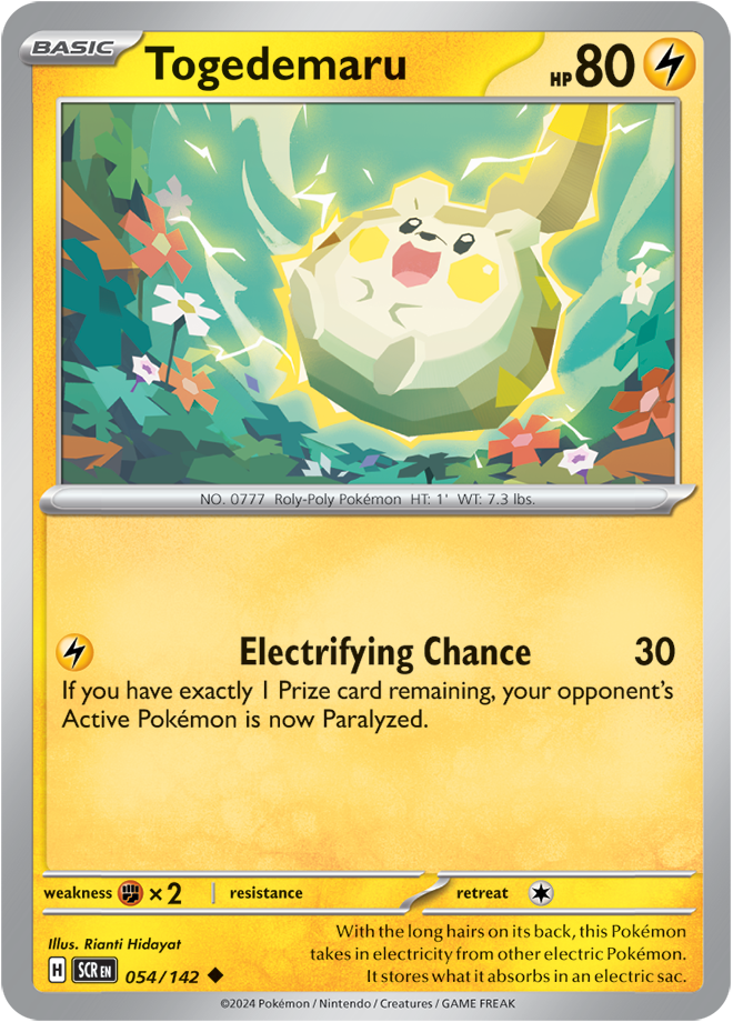 Pokémon TCG Togedemaru – SCR 054/142 Uncommon Reverse Holofoil – EN