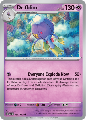 Pokémon TCG Drifblim – SCR 061/142 Uncommon Reverse Holofoil – EN