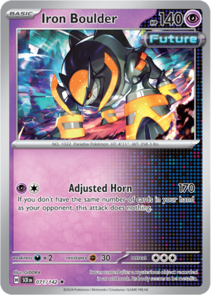Pokémon TCG Iron Boulder – SCR 071/142 Rare Reverse Holofoil – EN