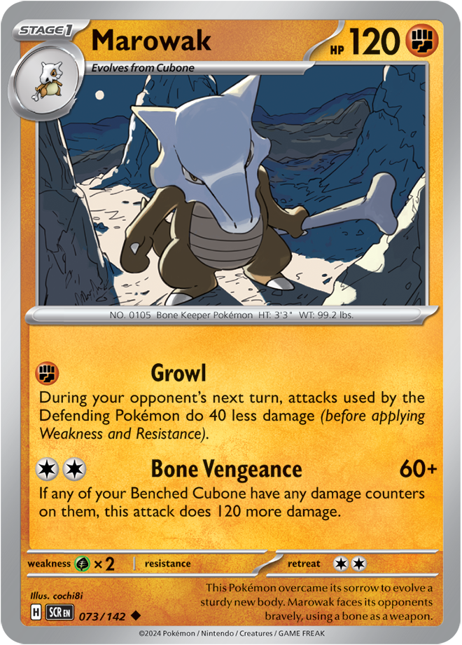 Pokémon TCG Marowak – SCR 073/142 Uncommon Reverse Holofoil – EN