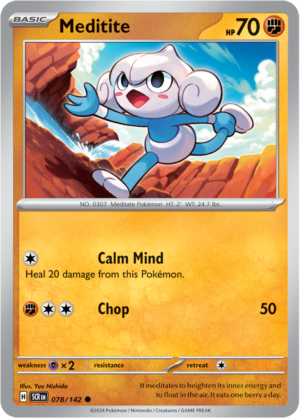 Pokémon TCG Meditite – SCR 078/142 Common Reverse Holofoil – EN