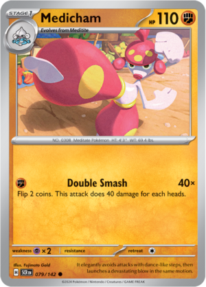 Pokémon TCG Medicham – SCR 079/142 Common Reverse Holofoil – EN