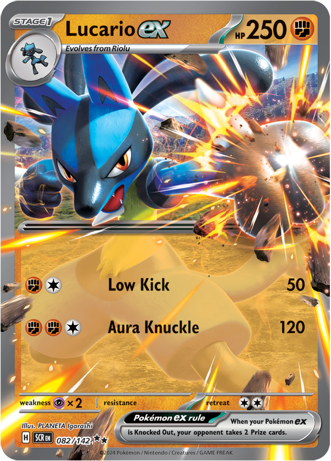 Pokémon TCG Lucario ex – SCR 082/142 Double Rare Holo – EN