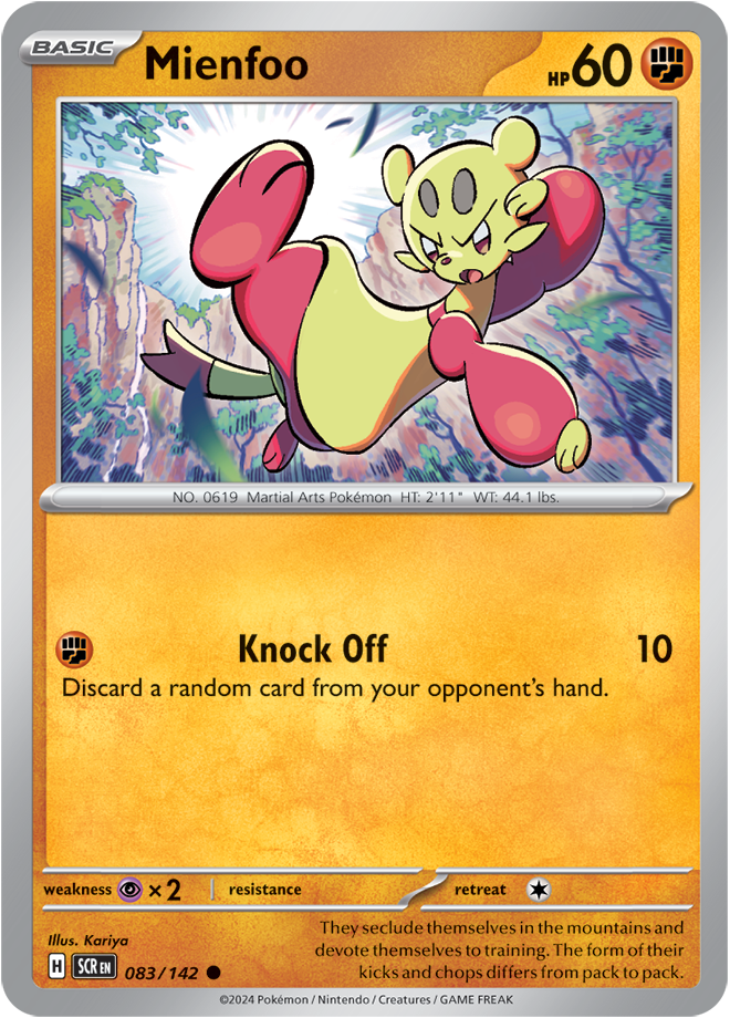 Pokémon TCG Mienfoo – SCR 083/142 Common Regular – EN