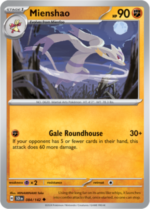 Pokémon TCG Mienshao – SCR 084/142 Uncommon Reverse Holofoil – EN