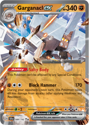 Pokémon TCG Garganacl ex – SCR 089/142 Double Rare Holo – EN