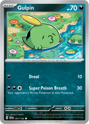 Pokémon TCG Gulpin – SCR 091/142 Common Reverse Holofoil – EN
