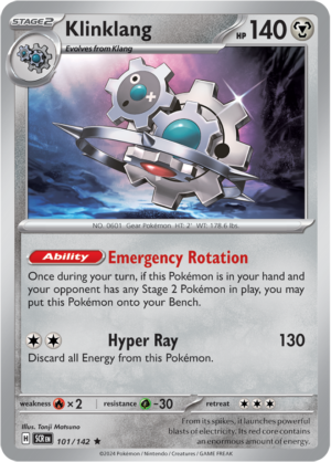 Pokémon TCG Klinklang – SCR 101/142 Rare Reverse Holofoil – EN