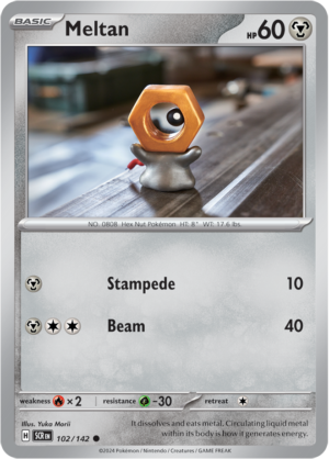 Pokémon TCG Meltan – SCR 102/142 Common Reverse Holofoil – EN