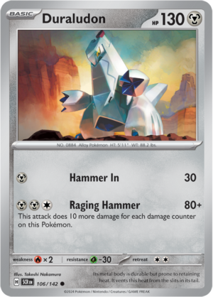 Pokémon TCG Duraludon – SCR 106/142 Common Reverse Holofoil – EN