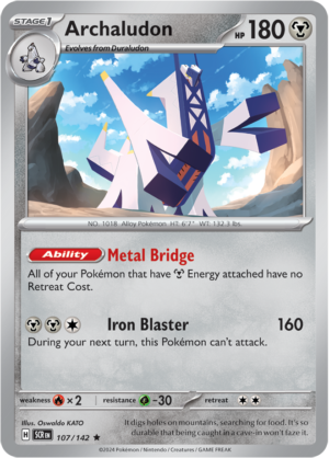 Pokémon TCG Archaludon – SCR 107/142 Rare Reverse Holofoil – EN